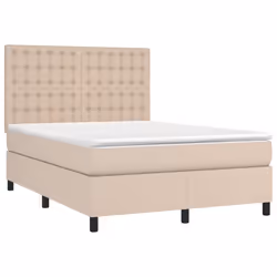 vidaXL Giroletto a Molle con Materasso Cappuccino 140x200cm Similpelle - Vista aggiuntiva 3