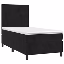 Giroletto a Molle con Materasso Nero 90x190 cm in Vellutocod mxl 101058 - Vista aggiuntiva 3