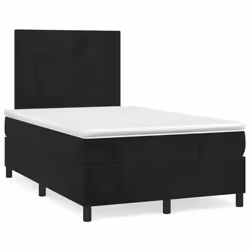 vidaXL Giroletto a Molle con Materasso Nero 120x200 cm in Velluto - Vista aggiuntiva 2