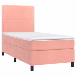 vidaXL Giroletto a Molle con Materasso Rosa 80x200 cm in Velluto - Vista aggiuntiva 3