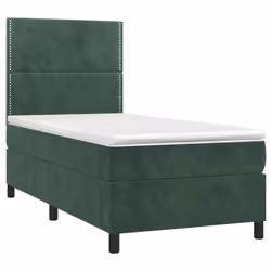 Giroletto a Molle con Materasso Verde Scuro 90x190 cm Vellutocod mxl 75816 - Vista aggiuntiva 3