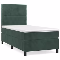 Giroletto a Molle con Materasso Verde Scuro 90x200 cm Vellutocod mxl 75805 - Vista aggiuntiva 2