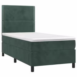 Giroletto a Molle con Materasso Verde Scuro 100x200 cm Vellutocod mxl 75815 - Vista aggiuntiva 3
