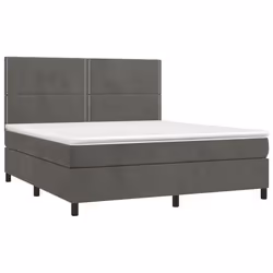 Giroletto a Molle con Materasso Grigio Scuro 160x200 cm Vellutocod mxl 99799 - Vista aggiuntiva 3