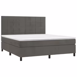Giroletto a Molle con Materasso Grigio Scuro 160x200 cm Vellutocod mxl 77109 - Vista aggiuntiva 3