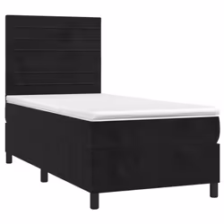 vidaXL Giroletto a Molle con Materasso Nero 80x200 cm in Velluto - Vista aggiuntiva 3