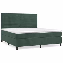Giroletto a Molle con Materasso Verde Scuro 180x200 cm Vellutocod mxl 75833 - Vista aggiuntiva 2