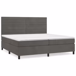 vidaXL Giroletto a Molle con Materasso Grigio Scuro 200x200 cm Velluto - Vista aggiuntiva 2