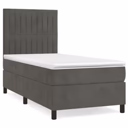 Giroletto a Molle con Materasso Grigio Scuro 100x200 cm Vellutocod mxl 75858 - Vista aggiuntiva 2