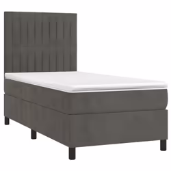 Giroletto a Molle con Materasso Grigio Scuro 100x200 cm Vellutocod mxl 75858 - Vista aggiuntiva 3