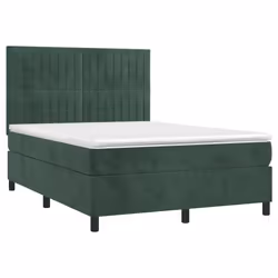 Giroletto a Molle con Materasso Verde Scuro 140x190 cm Vellutocod mxl 75839 - Vista aggiuntiva 3