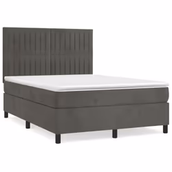 Giroletto a Molle con Materasso Grigio Scuro 140x200 cm Vellutocod mxl 125101 - Vista aggiuntiva 2