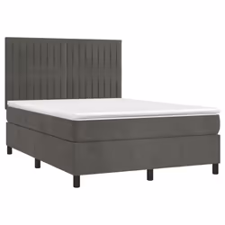 Giroletto a Molle con Materasso Grigio Scuro 140x200 cm Vellutocod mxl 125101 - Vista aggiuntiva 3