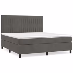 Giroletto a Molle con Materasso Grigio Scuro 160x200 cm Vellutocod mxl 123771 - Vista aggiuntiva 2