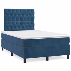 Giroletto a Molle con Materasso Blu Scuro 120x200 cm in Vellutocod mxl 99834 - Vista aggiuntiva 2