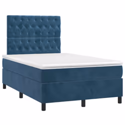 Giroletto a Molle con Materasso Blu Scuro 120x200 cm in Vellutocod mxl 99834 - Vista aggiuntiva 3
