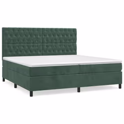 Giroletto a Molle con Materasso Verde Scuro 200x200 cm Vellutocod mxl 99861 - Vista aggiuntiva 2