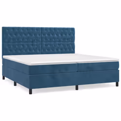 Giroletto a Molle con Materasso Blu Scuro 200x200 cm in Vellutocod mxl 75870 - Vista aggiuntiva 2