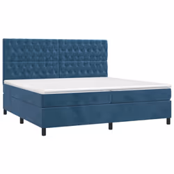 Giroletto a Molle con Materasso Blu Scuro 200x200 cm in Vellutocod mxl 75870 - Vista aggiuntiva 3