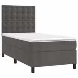 Giroletto a Molle con Materasso Grigio Scuro 80x200 cm Vellutocod mxl 99860 - Vista aggiuntiva 3