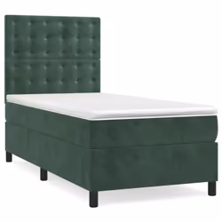 Giroletto a Molle con Materasso Verde Scuro 90x200 cm Vellutocod mxl 75868 - Vista aggiuntiva 2