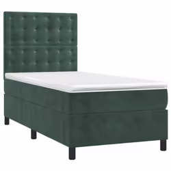 Giroletto a Molle con Materasso Verde Scuro 90x200 cm Vellutocod mxl 75868 - Vista aggiuntiva 3