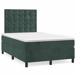 Giroletto a Molle con Materasso Verde Scuro 120x200 cm Vellutocod mxl 123792 - Vista aggiuntiva 2