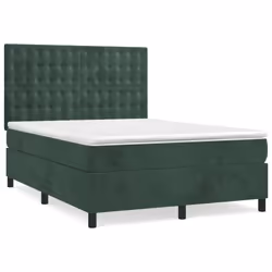 Giroletto a Molle con Materasso Verde Scuro 140x200 cm Vellutocod mxl 123769 - Vista aggiuntiva 2