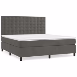 Giroletto a Molle con Materasso Grigio Scuro 180x200 cm Vellutocod mxl 75867 - Vista aggiuntiva 2