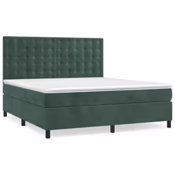 Giroletto a Molle con Materasso Verde Scuro 180x200 cm Vellutocod mxl 123768 - Vista aggiuntiva 2