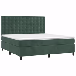 Giroletto a Molle con Materasso Verde Scuro 180x200 cm Vellutocod mxl 123768 - Vista aggiuntiva 3