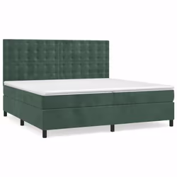 Giroletto a Molle con Materasso Verde Scuro 200x200 cm Vellutocod mxl 75873 - Vista aggiuntiva 2