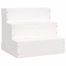 vidaXL Scala per Animali Bianca 40x37,5x35cm in Legno Massello di Pino - Vista aggiuntiva 2