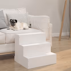 vidaXL Scala per Animali Bianca 40x37,5x35cm in Legno Massello di Pino - Vista aggiuntiva 3