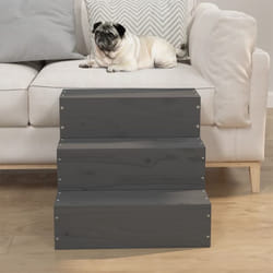 Vidaxl - Scala per Animali Grigia 40x37,5x35cm in Legno Massello di Pino 27951