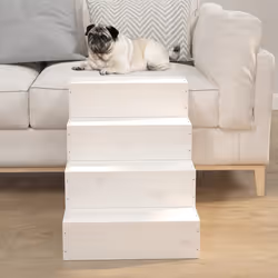 vidaXL Scala per Animali Bianca 40x49x47 cm in Legno Massello di Pino - Vista aggiuntiva 3