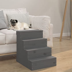 Vidaxl - Scala per Animali Grigia 40x49x47 cm in Legno Massello di Pino 27784