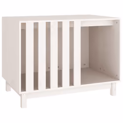 vidaXL Casetta per Cani Bianca 90x60x67 cm in Legno Massello di Pino - Vista aggiuntiva 2