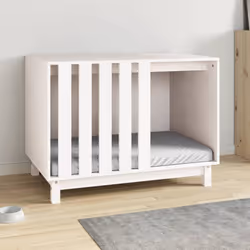 vidaXL Casetta per Cani Bianca 90x60x67 cm in Legno Massello di Pino - Vista aggiuntiva 3