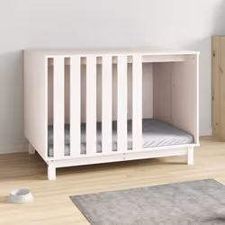 Casetta per Cani Bianca 100x70x72 cm in Legno Massello di Pinocod mxl 129223 - Vista aggiuntiva 3