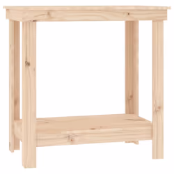 vidaXL Banco da Lavoro 80x50x80 cm in Legno Massello di Pino - Vista aggiuntiva 2