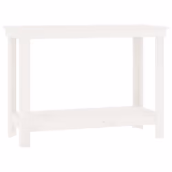 vidaXL Banco da Lavoro Bianco 110x50x80 cm in Legno Massello di Pino - Vista aggiuntiva 2