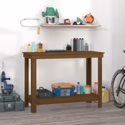 Questa panca da lavoro in legno rappresenta una pratica aggiunta al vostro garage. Legno massello di pino: Il legno massello ...