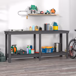 Questa panca da lavoro in legno rappresenta una pratica aggiunta al vostro garage. Legno massello di pino: Il legno massello ...