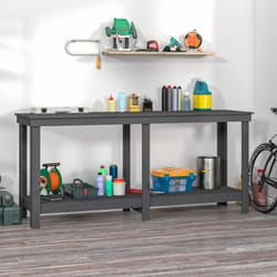 Banco da Lavoro Grigio 180x50x80 cm in Legno Massello di Pino Vidaxl 8860
