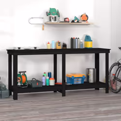 Questa panca da lavoro in legno rappresenta una pratica aggiunta al vostro garage. Legno massello di pino: Il legno massello ...