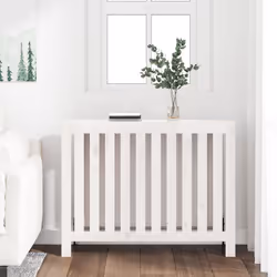 vidaXL Copertura Termosifone Bianca 108,5x19x84 cm Legno Massello Pino - Vista aggiuntiva 3