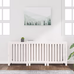 vidaXL Copertura Termosifone Bianca 210x21x85 cm Legno Massello Pino - Vista aggiuntiva 3