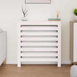 vidaXL Copertura Termosifone Bianca 79,5x19x84 cm Legno Massello Pino - Vista aggiuntiva 3