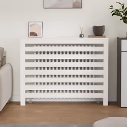 vidaXL Copertura Termosifone Bianca 108,5x19x84 cm Legno Massello Pino - Vista aggiuntiva 3